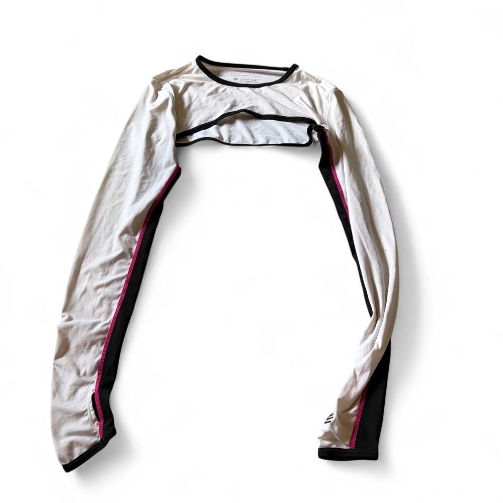 Coolibar Women's White and Pink Crop-top